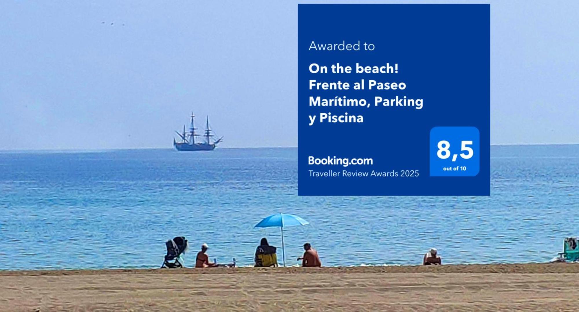 On The Beach! Frente Al Paseo Maritimo, Parking Y Piscina Malaga Ngoại thất bức ảnh